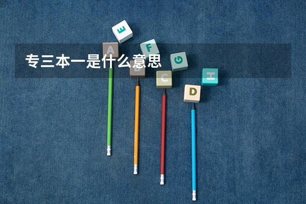 专三本一是什么意思