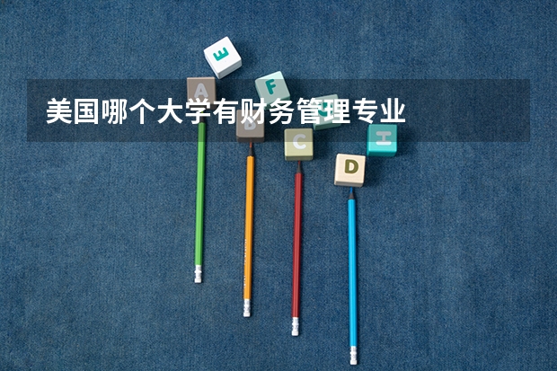美国哪个大学有财务管理专业