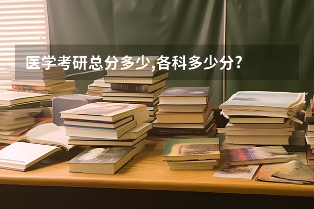 医学考研总分多少,各科多少分?