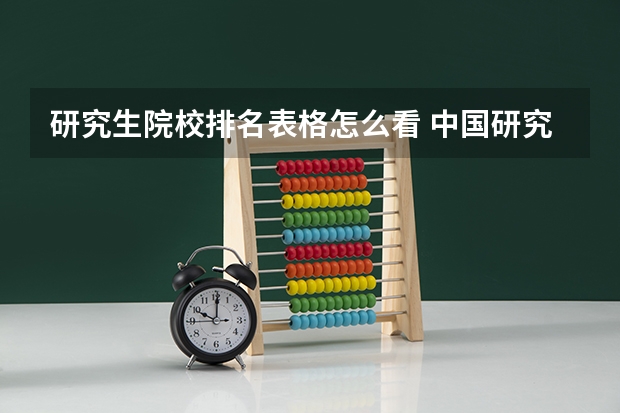 研究生院校排名表格怎么看 中国研究生学校排名表