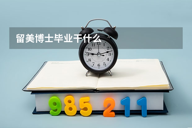 留美博士毕业干什么